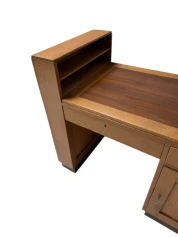 Art Deco Modernist Desk with Asymmetric Open Bookcase, 1920s